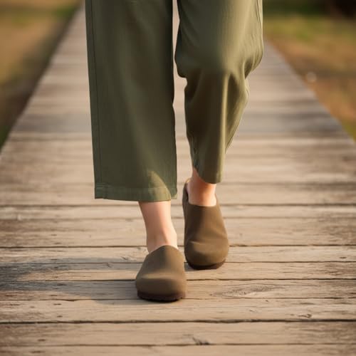 CUSHIONAIRE Lute Genuine Suede Leather Clogs for Women Indoor and Outdoor – Comfortable Slip On Womens Clogs with Cushione...