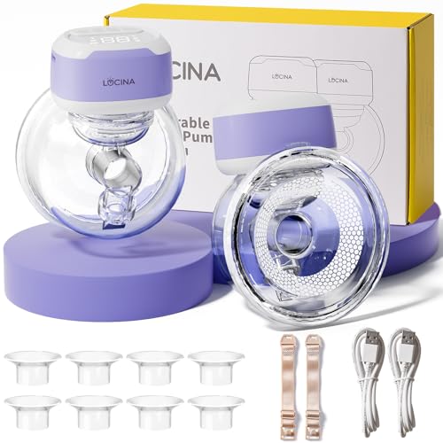 Wearable Breastfeeding Pump Hands Free of Long Battery Life, Portable Electric Wireless Breast Pump with 3 Modes and 9 Lev...