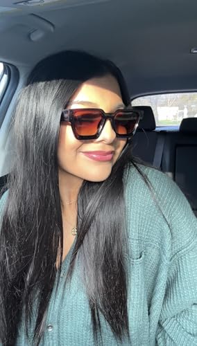 FEISEDY Retro 90s Square Sunglasses for Women Men Trendy Chunky Rectangle Sunglasses UV400 Protection B2385