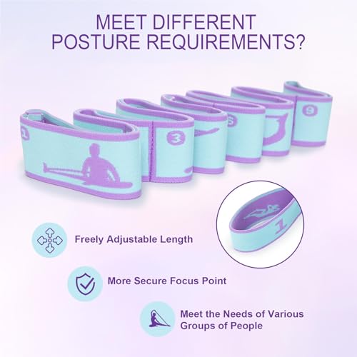 Yoga Straps for Stretching Strap Elastic for Physical Therapy Dance Yoga Pilates Gymnastics Exercise Flexible Pilates Stre...