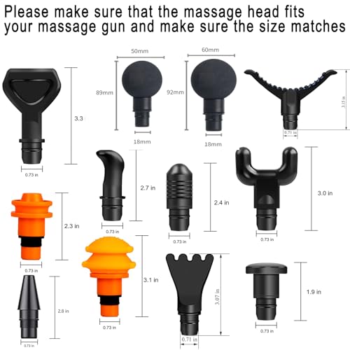Massage Gun Attachments for Hypervolt Go, 12PCS Replaceable Massager Heads to Meet Different Needs for Deep Tissue Percuss...