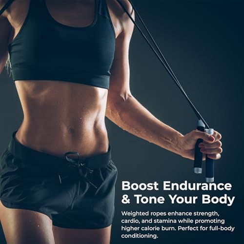 Sunny Health & Fitness Exercise Jump Rope for Fitness, Lightweight & Portable Skipping Rope with Durable Handles & Adjusta...