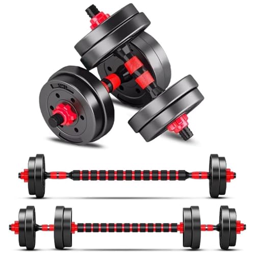Adjustable Dumbbell Set, 5-44 lbs Free Weight Set with Connector for Barbell, Dumbbells, Push-Up Options, Fitness Exercise...