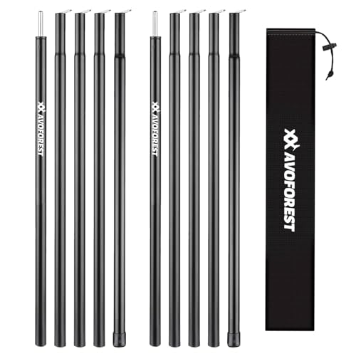 Tent Poles for Tarp, AVOFOREST Camping Tent Tarps Poles Adjustable Camping Accessories 76in Heavy Duty Poles Thicker Tent ...