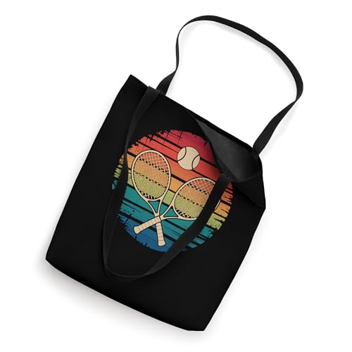 Tennis Player Retro Sunset Crossed Rackets Tote Bag