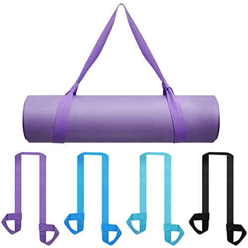 Deekin 4 Pcs Yoga Mat Straps for Carrying Yoga Mat Holder Adjustable Thick Carrier Exercise Sling Cotton Workout Stretchin...