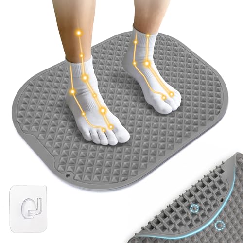 GEENOA Upgrade Silicone Foot Massager Mat with Dual-Side Usage, Large Reflexology Mat for Feet Relaxation, Foldable Foot A...