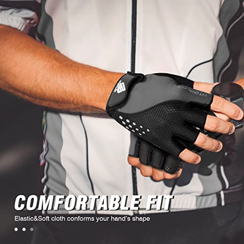 HTZPLOO Bike Gloves Cycling Gloves Biking Gloves for Men Women with Anti-Slip Shock-Absorbing Pad,Light Weight,Nice Fit,Ha...