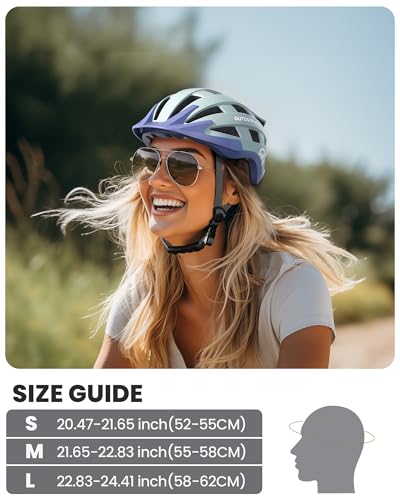 OutdoorMaster Gem II MIPS Bike Helmet with Light - Lightweight Cycling Helmet,Mountain Road Bicycle Helmet for Youth & Adult