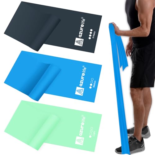 A AZURELIFE Resistance Bands,Professional Long Non-Latex Elastic Stretch Bands,Exercise Bands for Physical Therapy, Yoga, ...