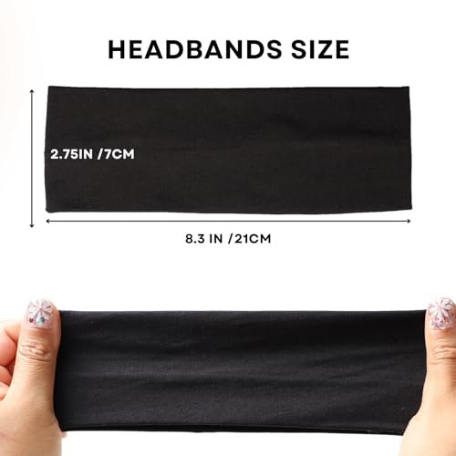 RJMBMUP Headbands for Women 3 PCS Cotton Non Slip Hair Bands Sweat Thick Headband Hair Accessories