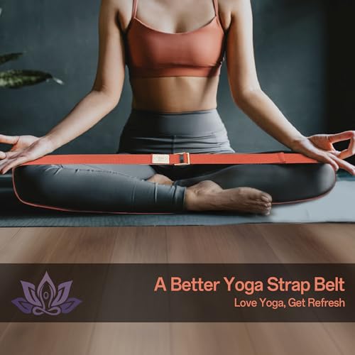 Yoga Straps 1.8M or 2.5M, Durable Cotton Yoga Straps for Stretching, Adjustable Yoga Belt Strap for Yoga, Dance, Gym Workouts