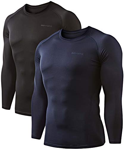 DEVOPS 2 Pack Men's Thermal Long Sleeve Compression Shirts