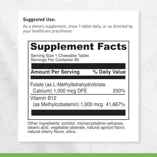 DAVINCI Labs Active Folate B12 Chewable - Dietary Supplement to Support Heart Health, Healthy Nerves, Immune Function and ...