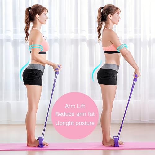 Fitness Resistance Bands Set with Handles & Ankle Straps - 4 Tube Exercise Bands for Arm, Leg, Strength Training, Stretchi...