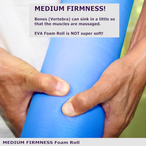 Foam Roller Back Leg Muscle Pain - Small Size Hard Density EVA Muscle Recovery Roll Ø3.75"x18" for Physical Therapy, Helps...