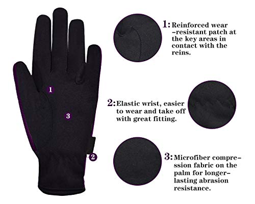 ChinFun Horse Riding Glove Equestrian Gloves Kids for Boys Girls Horseback Riding Gloves Grip for Youth Children Riding Sp...
