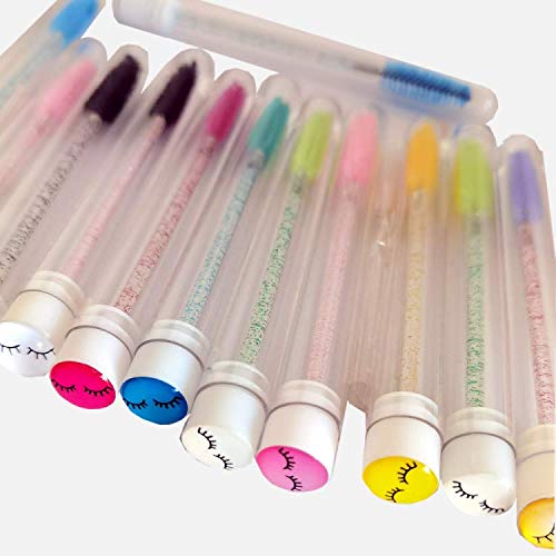 20 Pcs Disposable Lash Mascara Brushes Diamond Eyelash Makeup Brush Mascara Wand in Sanitary Tube Lash Supplies(Mix)