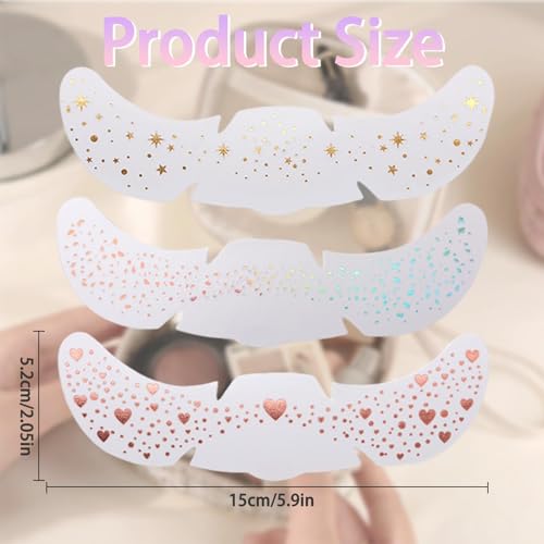 fernfern 12 Sheets Glitter Freckles Stickers for Face and Body, Star and Heart Face Tattoo for Women and Girls, Long Lasti...