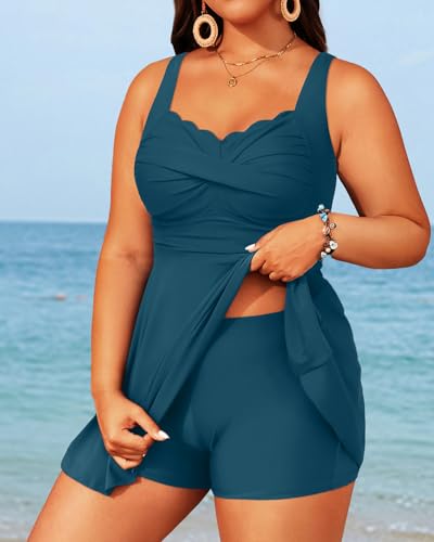 Aqua Eve Plus Size Swim Dress - Two Piece Tankini Tummy Control Bathing Suit with Shorts 2025 Swimsuit