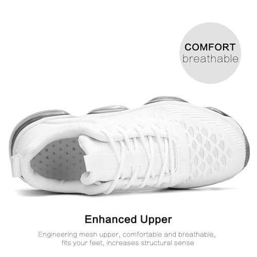 Luogoks Womens Walking Running Shoes Air Cushion Basketball Sneakers Fashion Tennis Breathable Sport Gym Fitness Cross Tra...