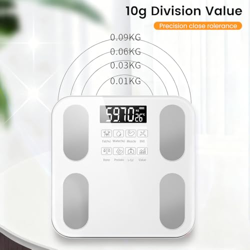 Scale for Body Weight and Fat Percentage,Digital Accurate Bathroom Smart Scale with Large Display,Eligible 13 Body Composi...