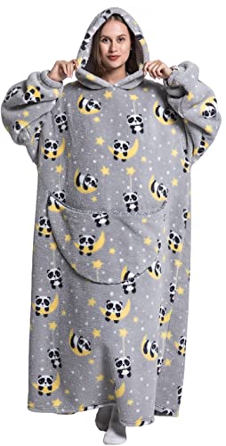 Msrlassn Oversized Wearable Blanket Hoodie for Adults - Extra Long Womens Blanket Sweatshirt