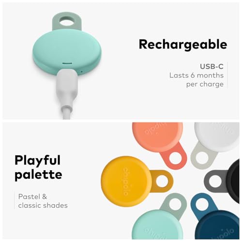 Chipolo LOOP - Rechargeable Bluetooth Tracker for Key and Pocket Location, Compatible with Apple or Google, Call Your Phon...