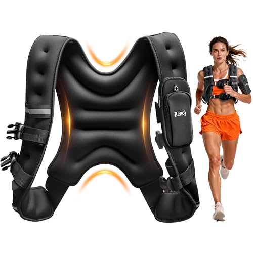 Renoj Weighted Vest for Women Men: Available in 6lb/8lb/10lb/11lb/12lb/14lb/16lb/20lb Fixed Weights for Walking, Running, ...