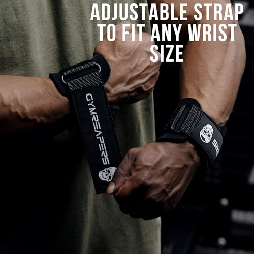 Gymreapers Weight Lifting Hooks (Pair), Heavy Duty Power Wrist Straps Hand Grip Support For Deadlifts, Pull Ups, Shrugs - ...
