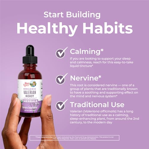 MaryRuth Organics Valerian Root Liquid Drops | 2 Month Supply | Sugar Free | USDA Organic Valerian Root Drops | Support Sl...