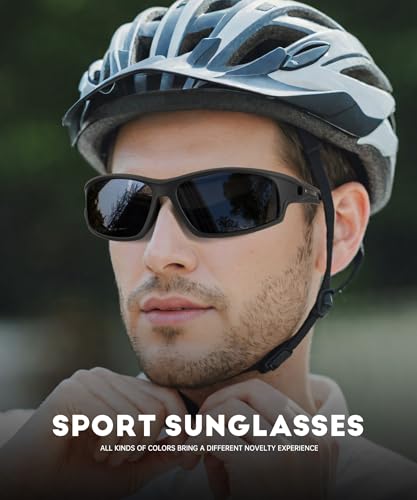 NSSIW Polarized Sunglasses-for-Men-Women Sports Mens-Sunglasses: Wrap Around Sun Glasses UV400 Running Fishing Golf 3 Packs