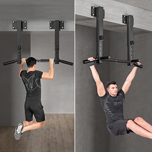 Wall Mount Pull Up Bar, Joist Beam Rafter Mount Pull-up Bar, Ceiling Mounted Chin Up Bar for Home Gym with Punching Bag Ha...