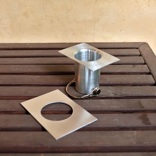 Nutshell Stores Medium Square Cups Rain Chain - Aluminum - 11 Feet