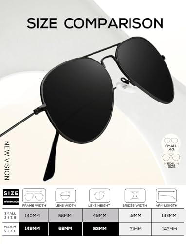 KALIYADI Classic Aviator Sunglasses for Men Women Driving Sun glasses Polarized Lens UV Blocking