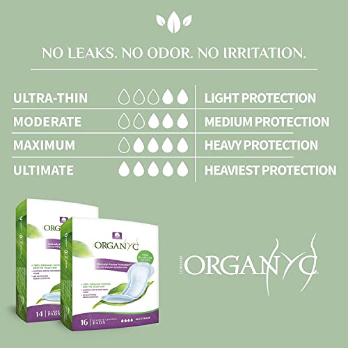 Organyc – 100% Organic Cotton Light Incontinence Pads for Bladder Leaks, FSA/HSA Eligible, Moderate Flow, 80 Count (4 Pack)…