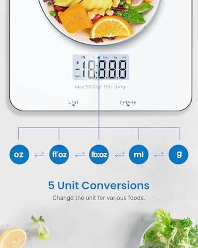 RENPHO Food Scale with Nutritional Calculator, Digital Kitchen Scale for Weight Loss, Smart Food Weight Scale with App for...