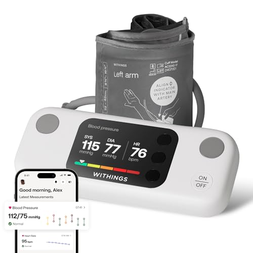 Withings BPM Vision – Smart Arm Blood Pressure Monitor | FDA-Cleared | Easy-to-use, Accurate Systolic & Diastolic Measurem...