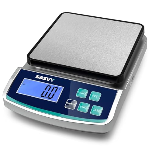 SASVY Digital Lab Scale 5000g x 0.1g oz/lb/g/kg Precision Electronic Scientific Scale Analytical Balance for Laboratory Je...