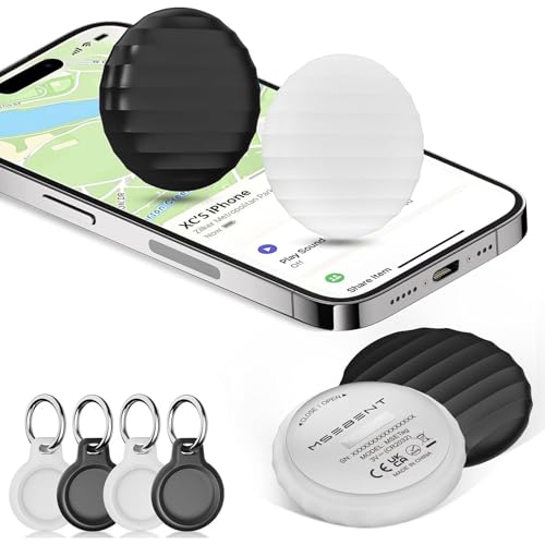 Tracker Tag (4 Pack) - Apple MFi Certified & IP67 Waterproof | Works with Apple Find My Network (iOS) to Track Keys, Walle...