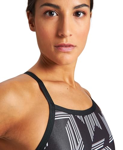 ARENA Performance Girls' Puzzled Team Print Light Drop Back Youth Bathing Swimsuit