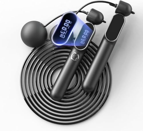 Athspo Smart Cordless Jump Rope with Counter, 2-in-1 Weighted Jump Rope, Indoor Fitness, Indoor Home Workouts