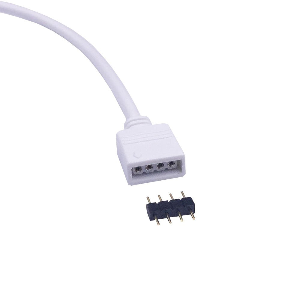 Litaelek 2Pcs 2M Rgb Led Strip Extension Cable, 4 Pin Quick Connector, White