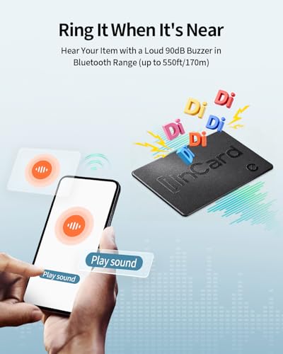 Wallet Tracker Card for iOS & Android, 5-Year Battery Life, Air Tracker Tag with Ultra-Slim Design, Works with Apple Find ...
