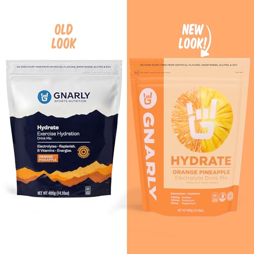 Gnarly Nutrition Hydrate Electrolyte Powder – Orange Pineapple Exercise Hydration Drink Mix – NSF Sport Certified – Electr...