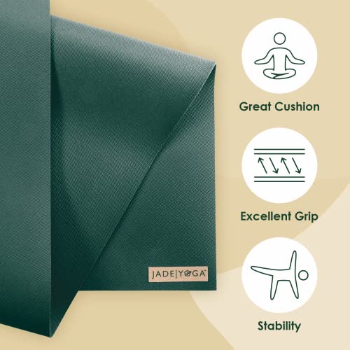 JadeYoga Harmony Yoga Mat - Durable & Thick Gym Fitness Mat, Non-Slip Natural Rubber Yoga Mat - Home Exercise & Stretching...