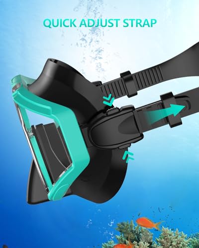 WSTOO Adults Swim Goggles with Nose Cover,HD 3-Window Wide Vision Lens Snorkel Diving Swimming Mask Anti-Fog&Leak