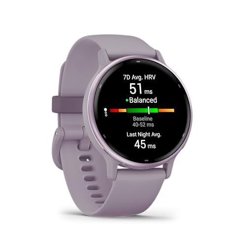 Garmin Vivoactive 5 Fitness Tracker Smart Watch for Men & Women with Metallic Orchid Bezel w/Orchid Case and Silicone Band...