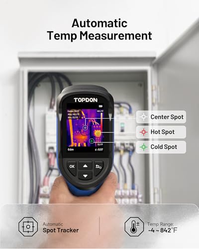 TOPDON TC004 Mini Thermal Imaging Camera, 240 x 240 TISR Resolution, 15-Hour Battery Life, 128 x 128 IR Resolution, 25Hz H...