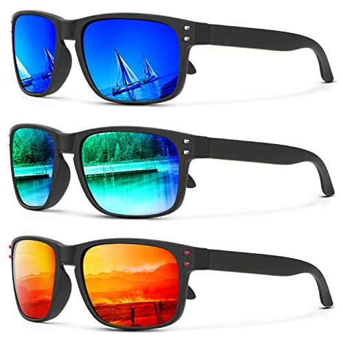 KALIYADI Polarized Sunglasses for Men and Women Vintage Style Sun Glasses for Fishing Running Driving with UV Protection